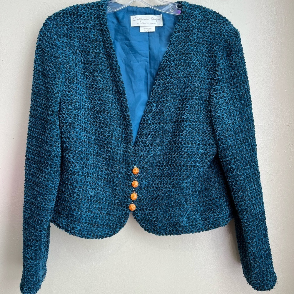 Vintage Dorothy Samuel Textured Knit Blazer Sz 8